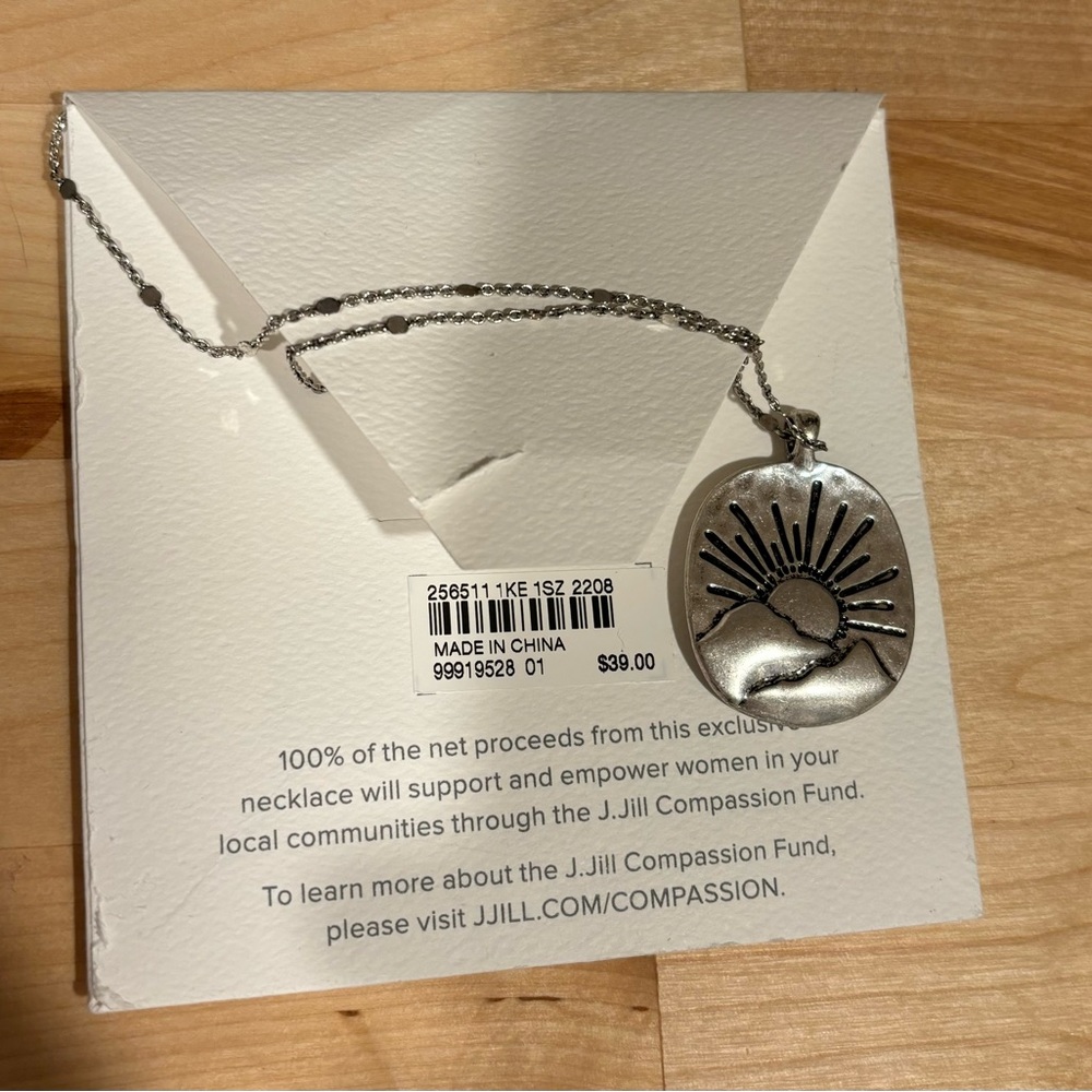 NWT J.Jill reversible necklace -Compassion Fund “”new day”